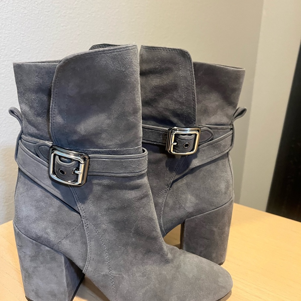 Vince Camuto Charcoal Suede Heeled Boots